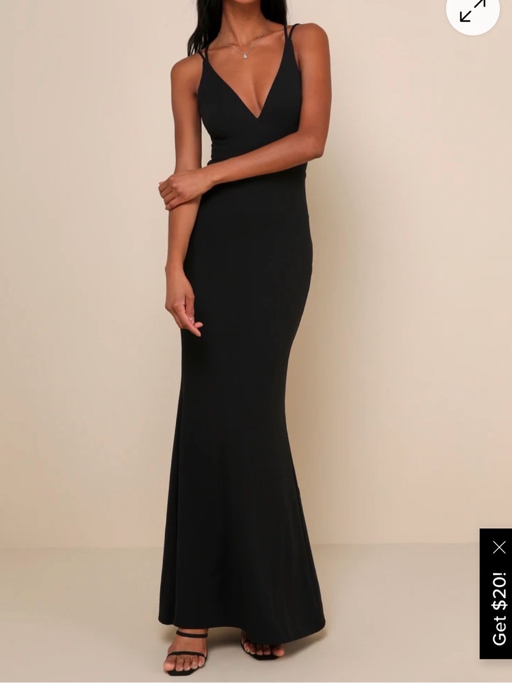 Lulu’s All this Allure Black Strappy Backless Mermaid Maxi Dress